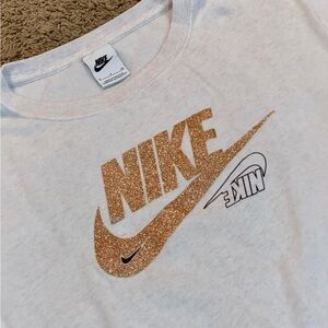 Nike Bling Rose Gold Logo Sweatshirt Women's Sz S